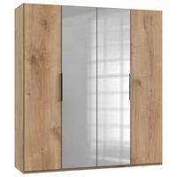 Drehtürenschrank Mit Spiegel 200 Cm Level, Eiche Dekor - Eichefarben, MODERN, Holzwerkstoff (200/216/58cm) - MID.YOU