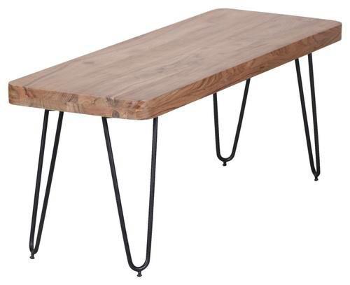 Lavice z masivního dřeva Bagli160 cm - černá/barvy akácie, Moderní, kov/dřevo (160/45/40cm) - MID.YOU