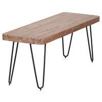 Lavice z masivního dřeva Bagli160 cm - černá/barvy akácie, Moderní, kov/dřevo (160/45/40cm) - MID.YOU