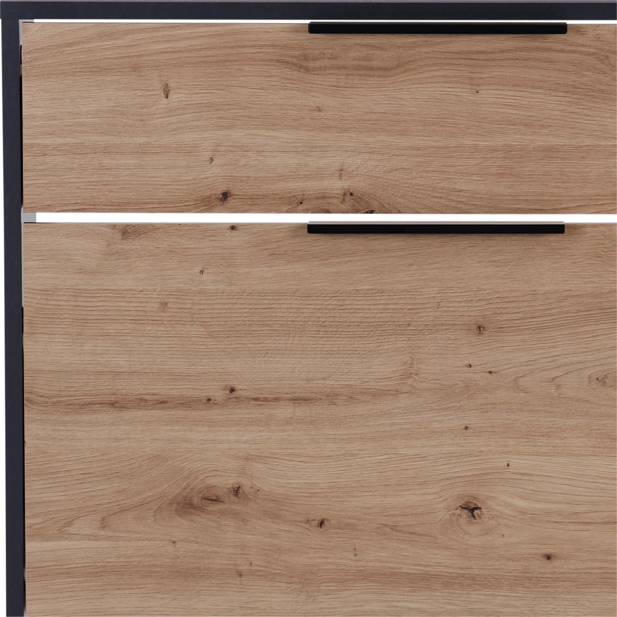 Cipősszekrény Anna 02 - tölgyfa színű/antracit, Modern, faalapú anyag (79/103,4/25cm)