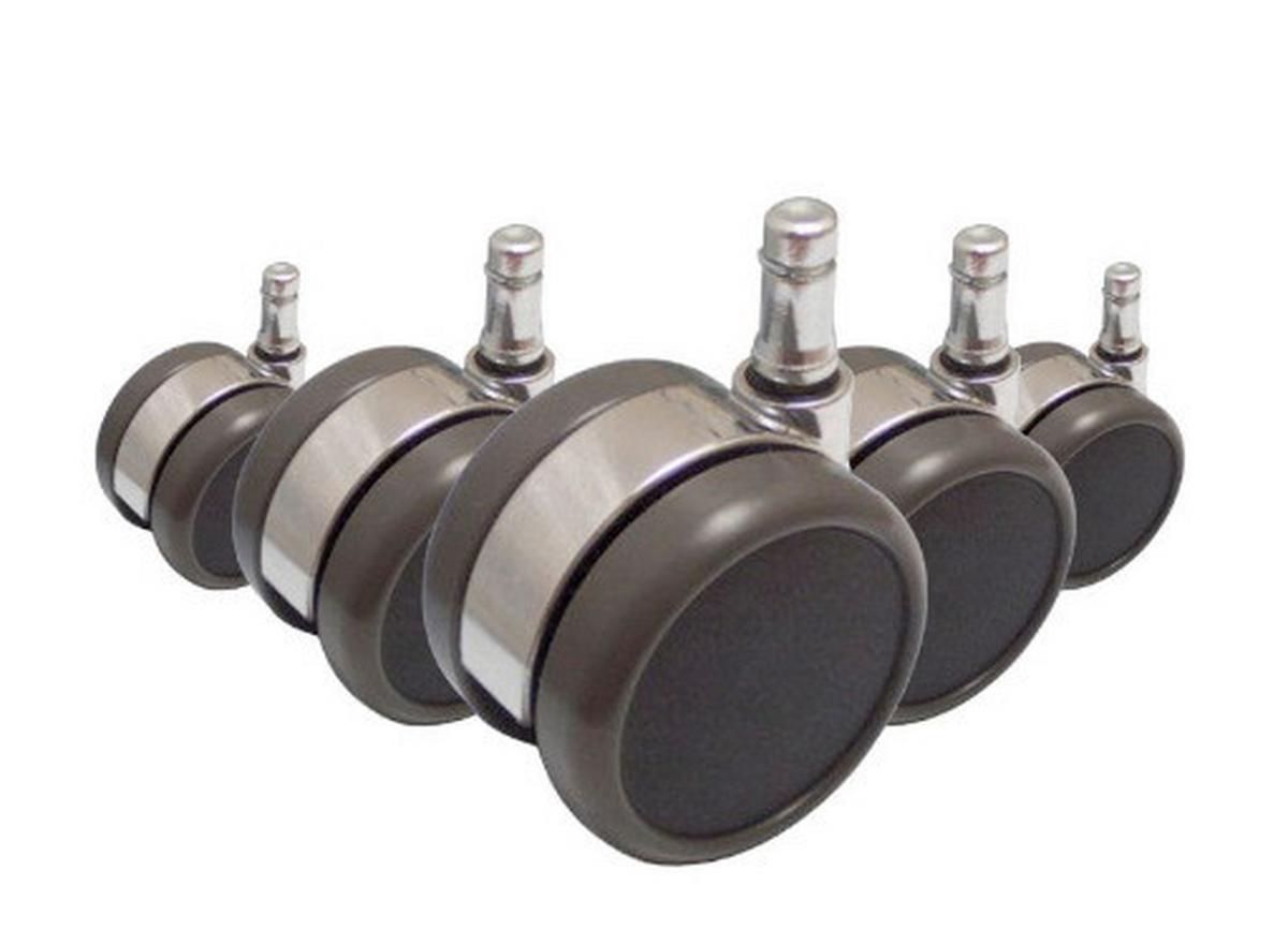 Drehstuhlrolle Rolo Lux - Chromfarben/Schwarz, Basics, Kunststoff/Metall (6,5/7/5cm) - MID.YOU