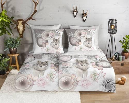 Wendebettwäsche Isaci Grau 135x200 cm - Hellgrau/Grau, Design, Textil (135/200cm)