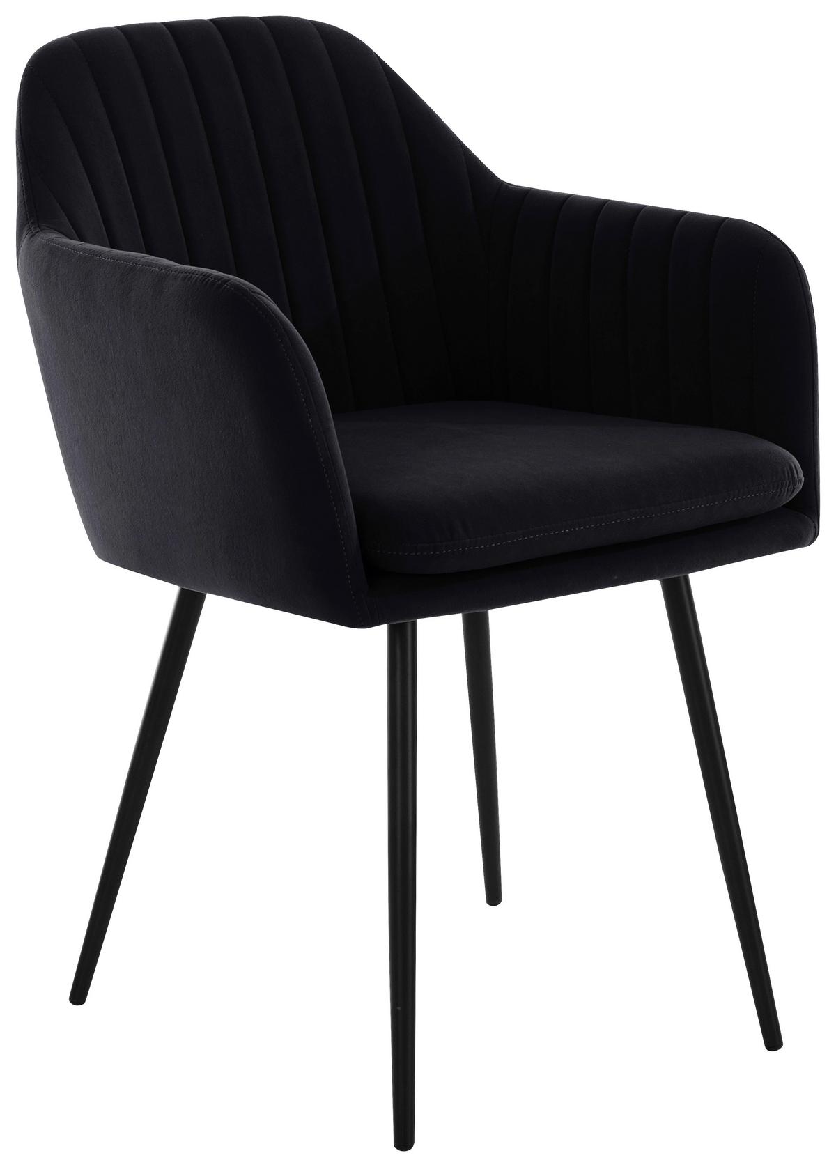 Armlehnstuhl-set Mila I S Schwarz - Schwarz, MODERN, Textil/Metall (59/84/66cm) - MID.YOU