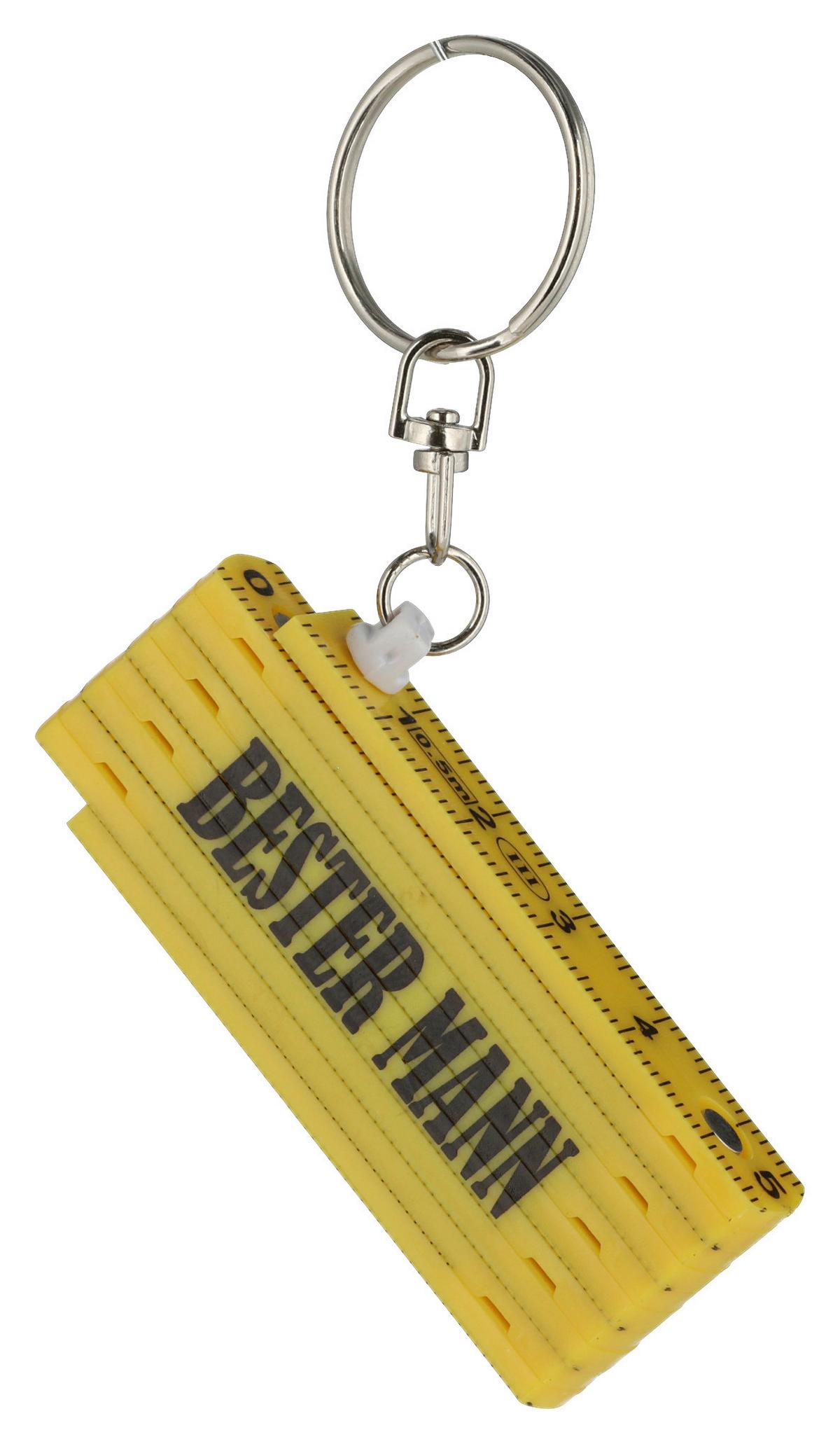 Schlüsselanhänger Zollstock - Gelb/Schwarz, Basics, Kunststoff (6,5/1,3/2,4cm)