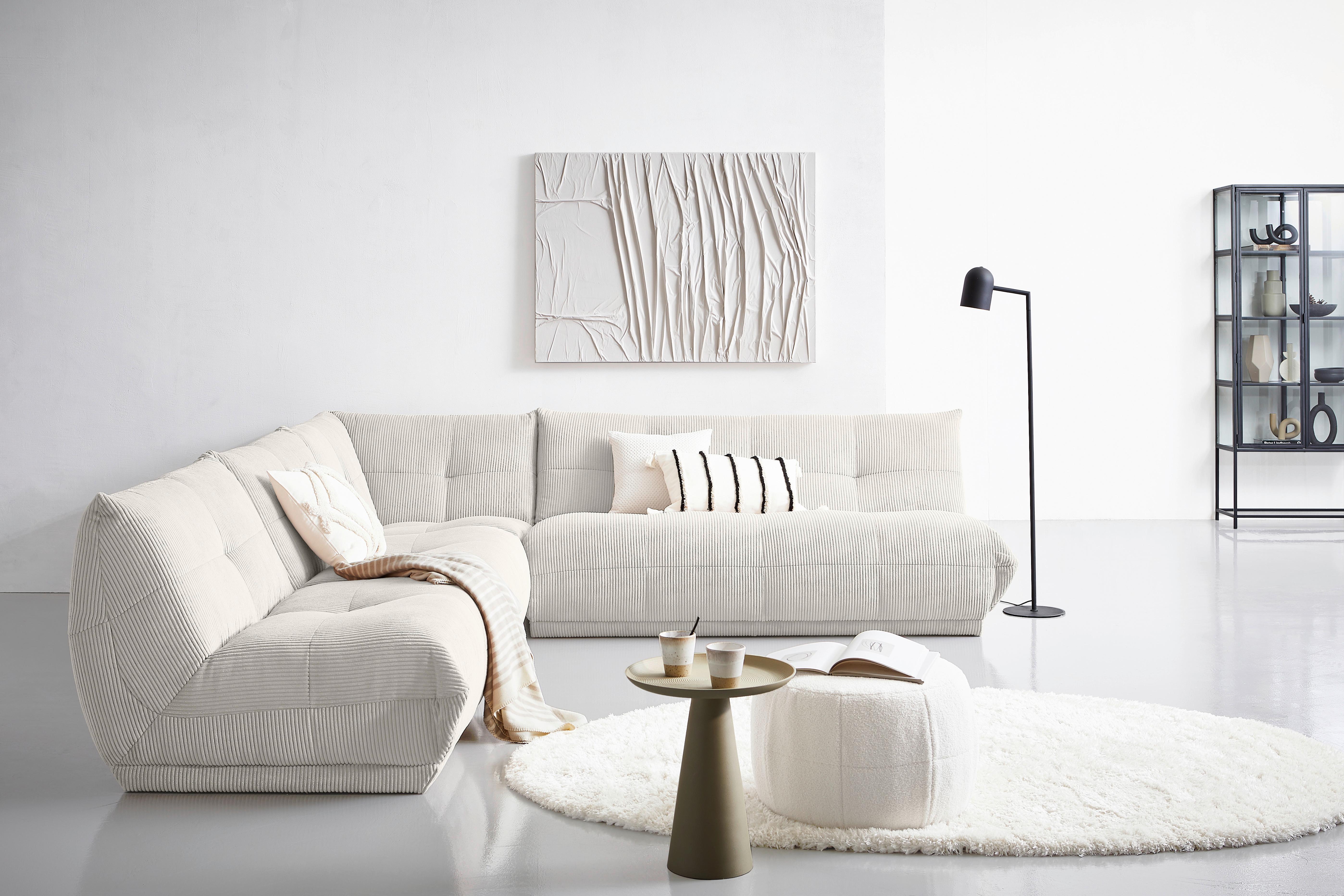 Ecksofa Giselle Weiß S: 315x285 Cm - Weiß, Trend, Textil (315/285cm) - Livetastic
