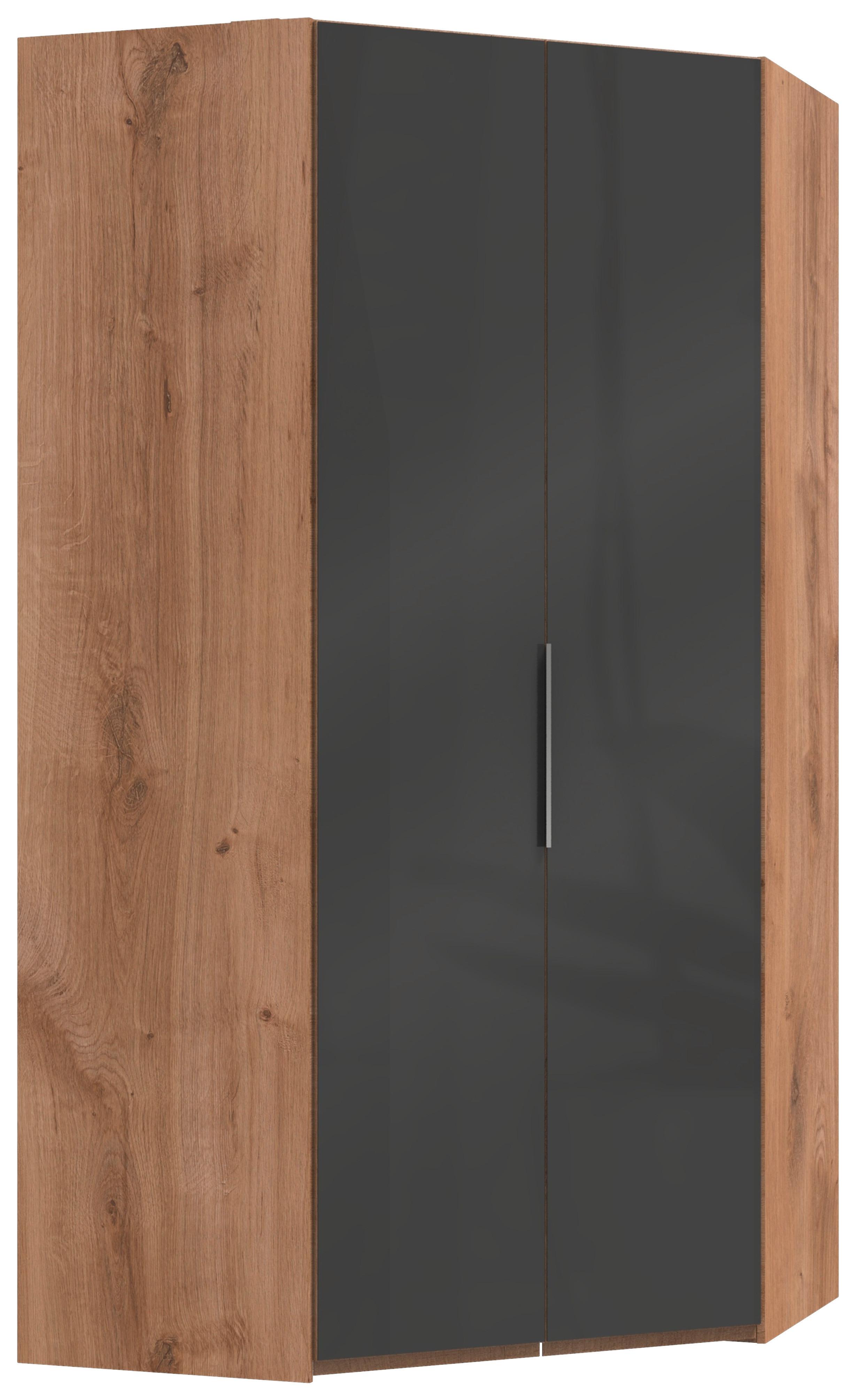 Eckschrank Schenkel 120x120 cm Level 36c Grau/Eiche Dekor - Eichefarben/Grau, MODERN, Glas/Holzwerkstoff (120/236/120cm) - MID.YOU
