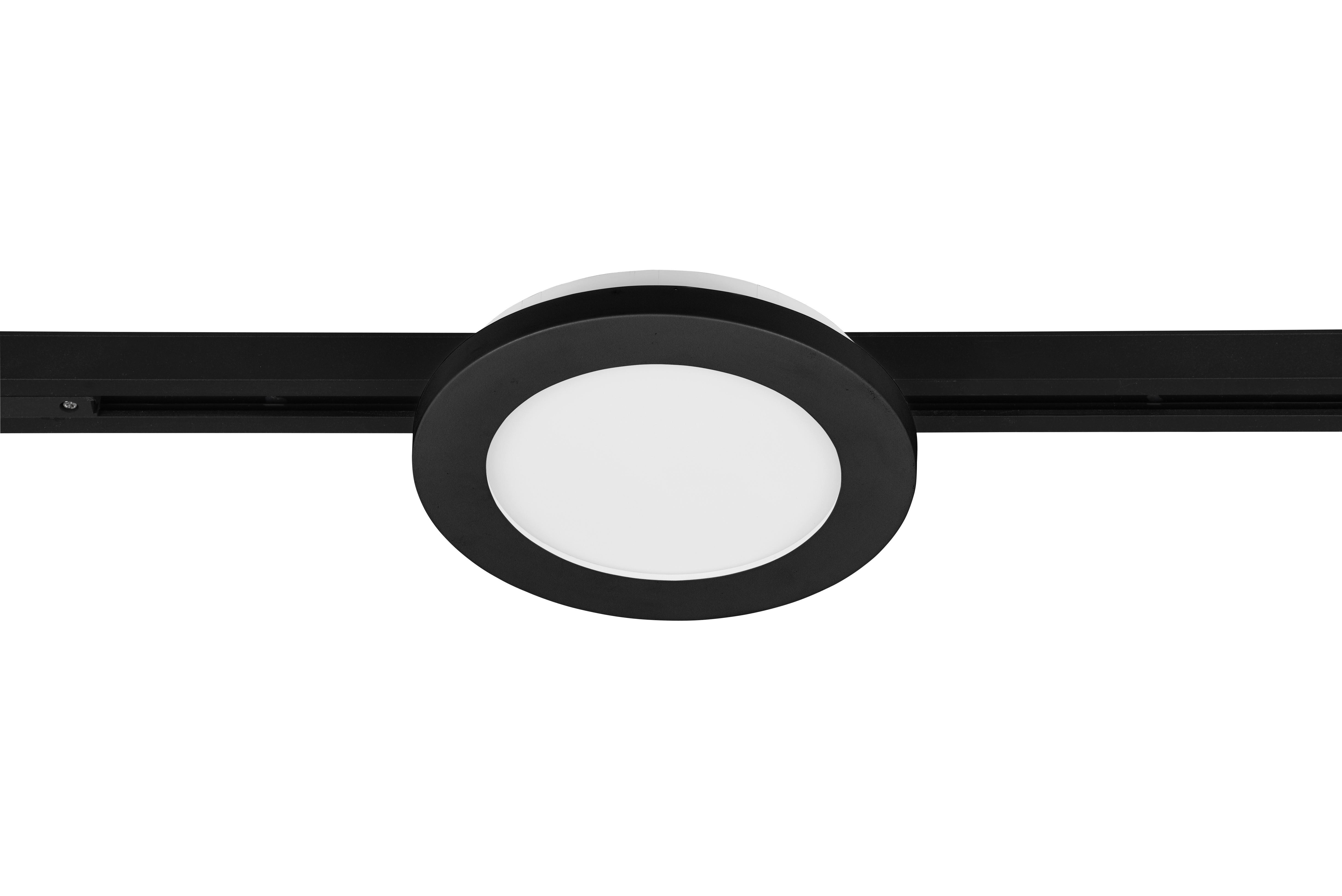 Deckenleuchte Duoline Camillus Ø 17 cm, für Schienensytem - Schwarz, Basics, Kunststoff (17,0/17,0/2,9cm) - Trio Leuchten