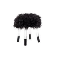 Hocker Laika, Schwarz B: 41 cm - Transparent/Schwarz, Design, Textil (41/46/41cm) - Kayoom