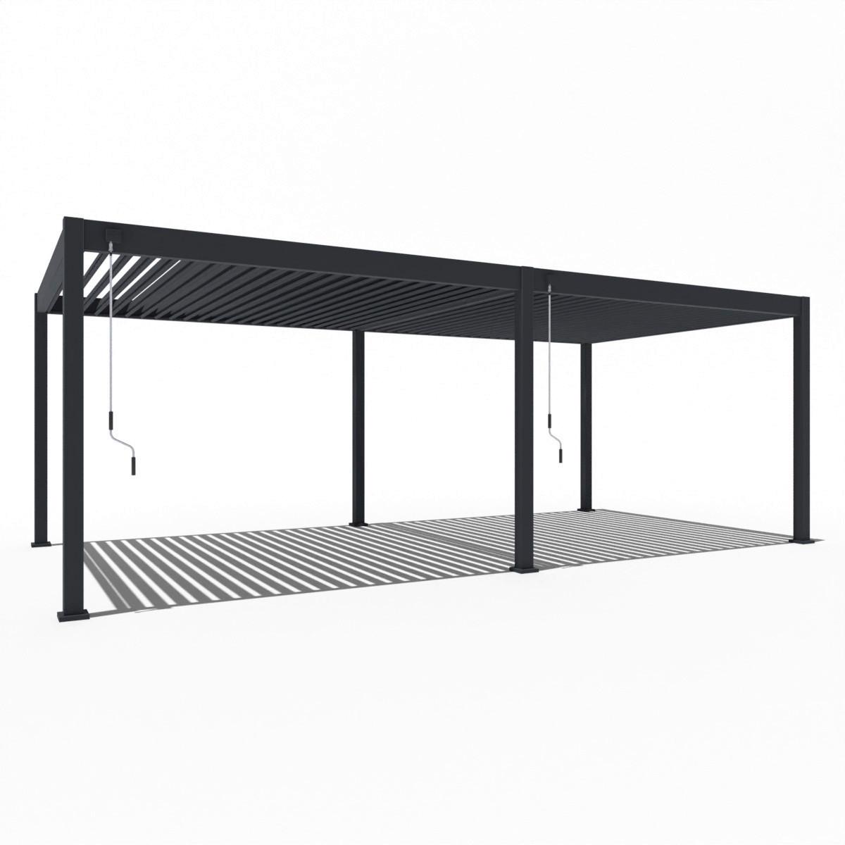 Pergola 360x720 Cm Wetterbeständig, Graphitfarben - Graphitfarben, Basics, Metall (360/720/255cm)