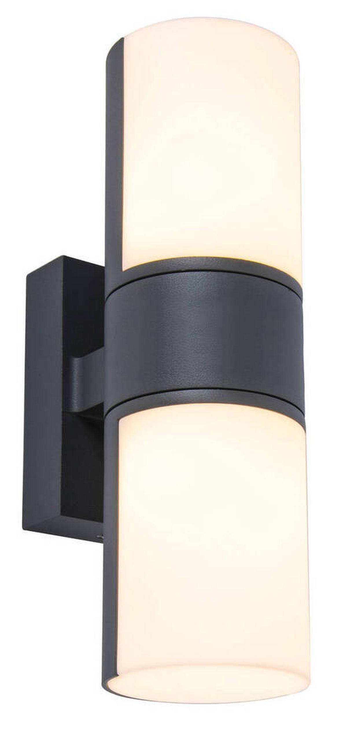 Außenwandleuchte Cyra 15w Kunststoff Metall, Wandmontage - Anthrazit/Weiß, Design, Kunststoff/Metall (7,8/24,5/12cm)