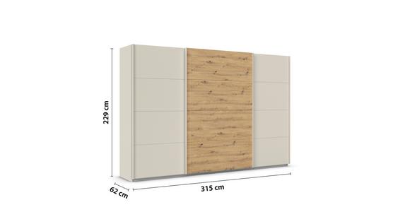 Schwebetürenschrank Feldkirch 315cm Champagner/Eiche Artisan - Champagner/Eiche Artisan, Trend, Holzwerkstoff (315/229/61cm) - Luca Bessoni