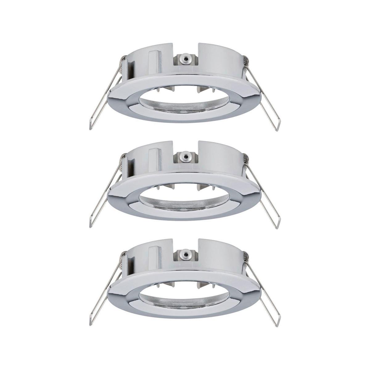 Deckenleuchte 3er-set Ø 8,4 Cm 3-Flammig - Chromfarben/Alufarben, Basics, Metall (8,4cm) - Paulmann