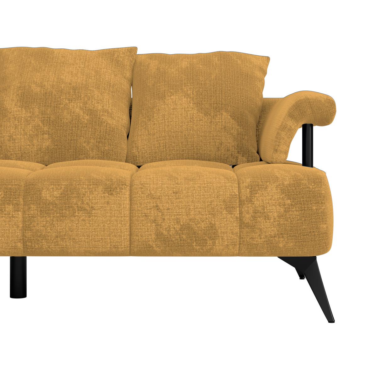 Rohová sedačka VANESSA NEW nutná š. dveří 90 cm, levá - černá/barvy zlata, Moderní, kov/textil (200/297cm)