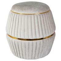 Hocker Doric 225 Goldfarben/Taupe D: 51,5 cm - Taupe/Goldfarben, Design, Textil (51,5/53cm) - Kayoom