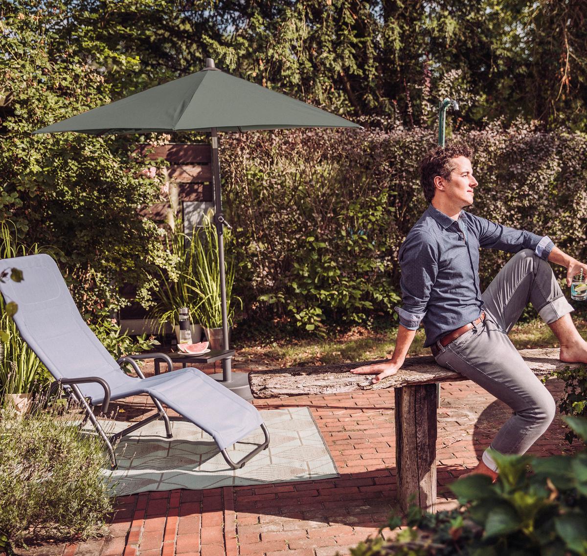 Sonnenschirm Bxhxt: 250x258x250 Cm Anthrazit/olivgrün - Anthrazit/Olivgrün, KONVENTIONELL, Textil/Metall (250/250cm) - Siena Garden