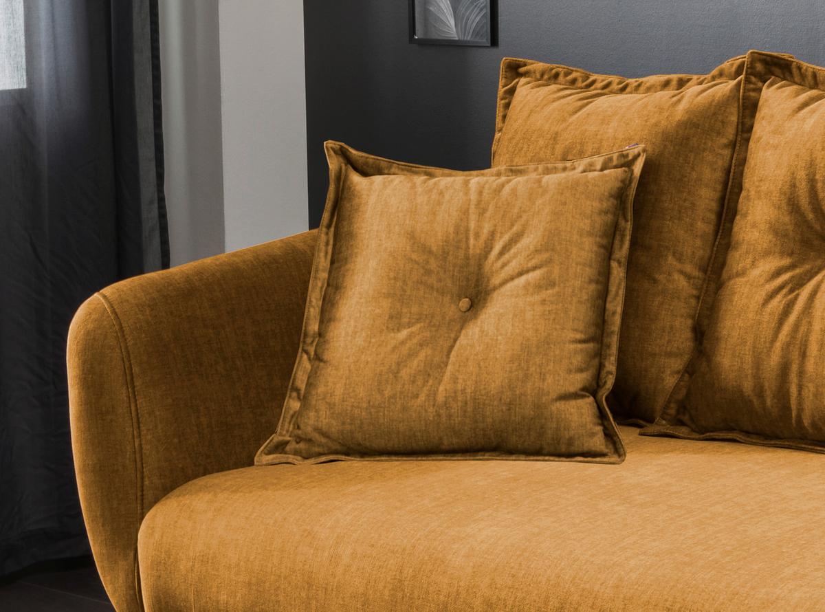 3-sitzer-sofa Baggio Mit Kissen Gelb - Gelb/Schwarz, MODERN, Holz/Textil (236/94/103cm) - Livetastic