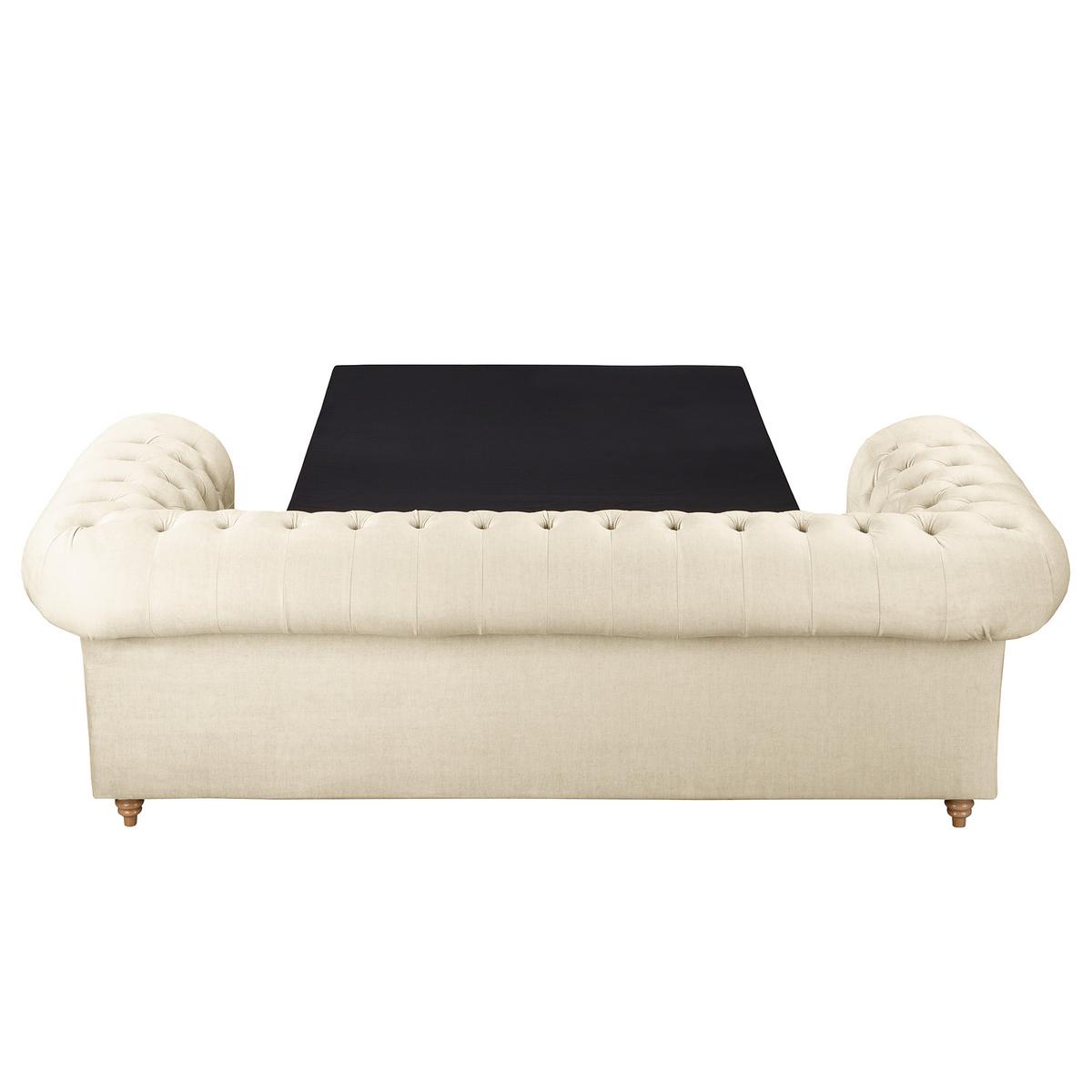 Schlafsofa Laura Creme, B: 218cm - Creme/Braun, Design, Textil (218/74/91cm) - P & B
