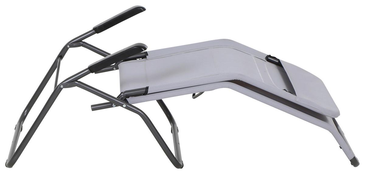 Sonnenliege J40967 Stahl, Klappbar - Anthrazit/Hellgrau, MODERN, Textil/Metall (72,5/103,5/144cm) - Siena Garden