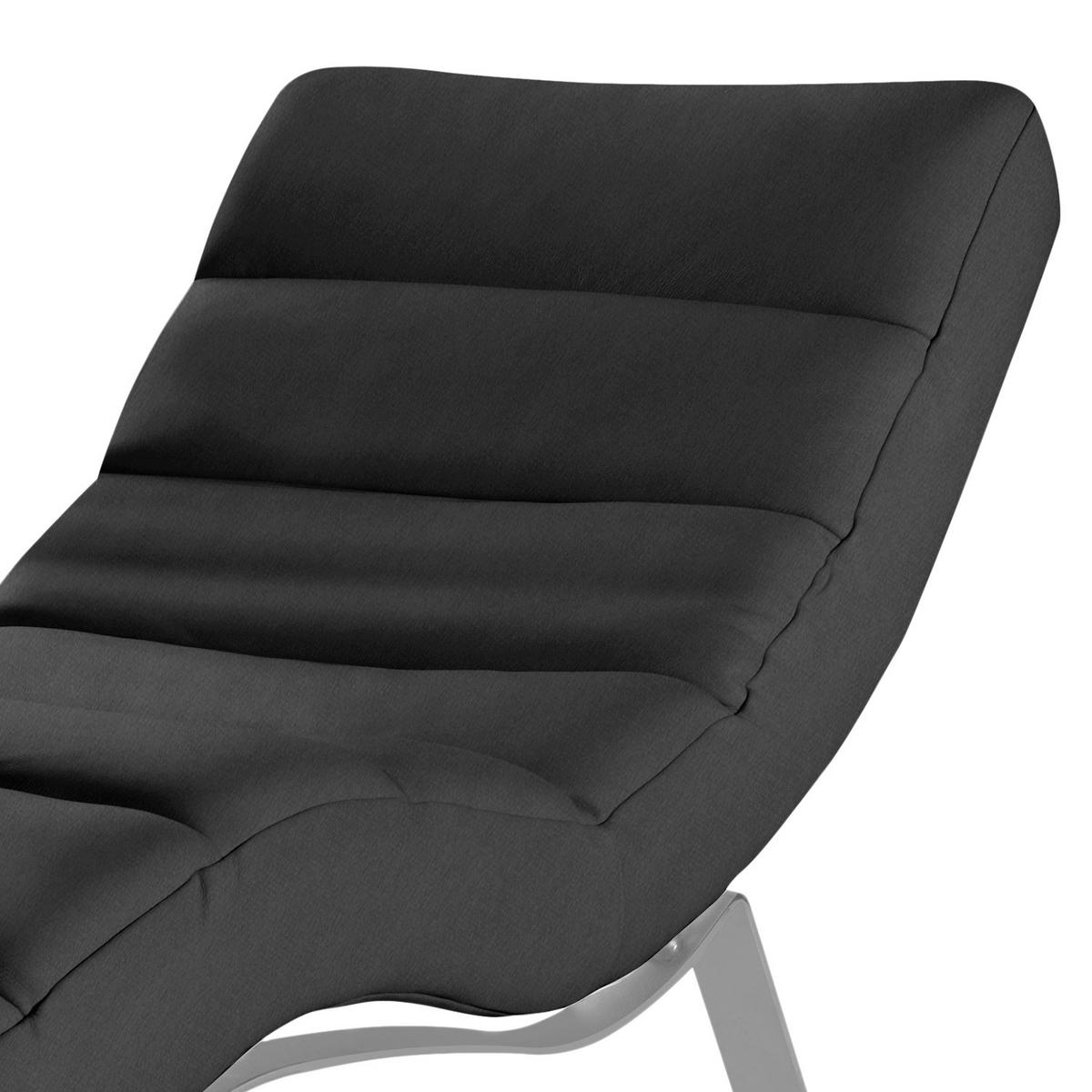 Relaxliege Swing Silver Schwarz B: 65 cm - Silberfarben/Schwarz, Design, Textil (65/65-95/171cm) - Livetastic