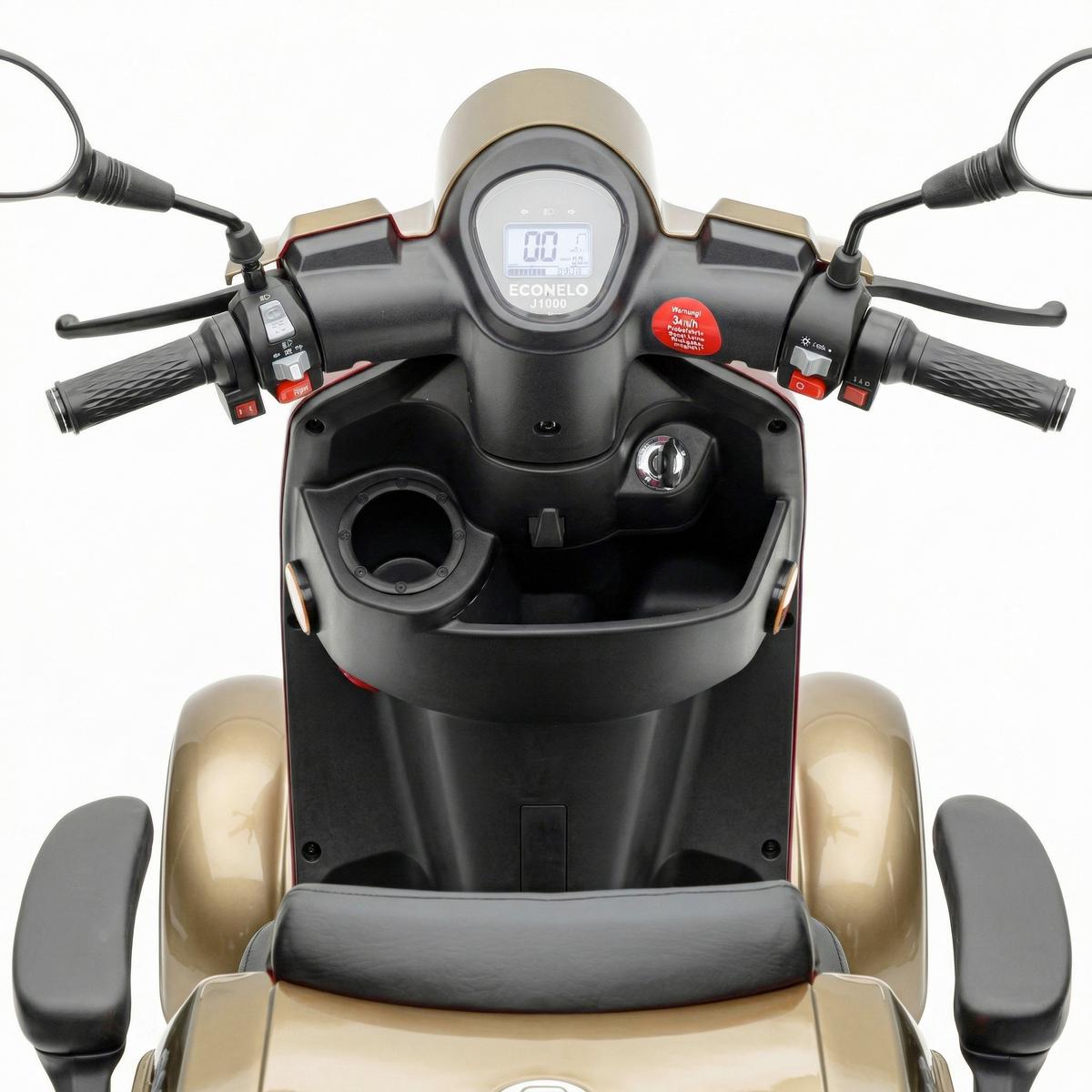 E-Seniorenmobil YOGI-IQ Blei-Akku, 3-Rad, 1000W - Cognac, Basics, Kunststoff/Metall (152/67/102cm)