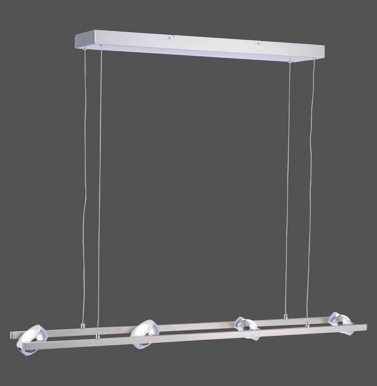 LED-Hängeleuchte Lolasmar H: 130 cm 8-Flammig dimmbar - Chromfarben/Nickelfarben, Design, Kunststoff/Metall (98/16,5/130cm)