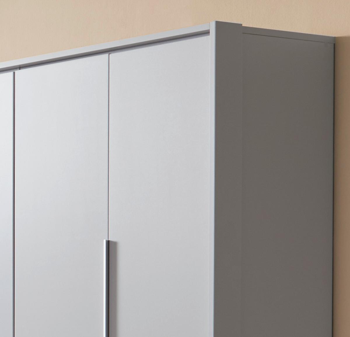 Drehtürenschrank mit Laden 271 cm Alabama, Seidengrau - Hellgrau, MODERN, Holzwerkstoff (271/229/54cm)