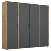 Drehtürenschrank 187cm Voyager Eiche Artisan/Grau - Eiche Artisan/Grau, MODERN, Holzwerkstoff (187/194/53cm) - Rauch Möbel