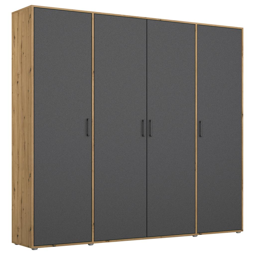 Drehtürenschrank 187cm Voyager Eiche Artisan/Grau