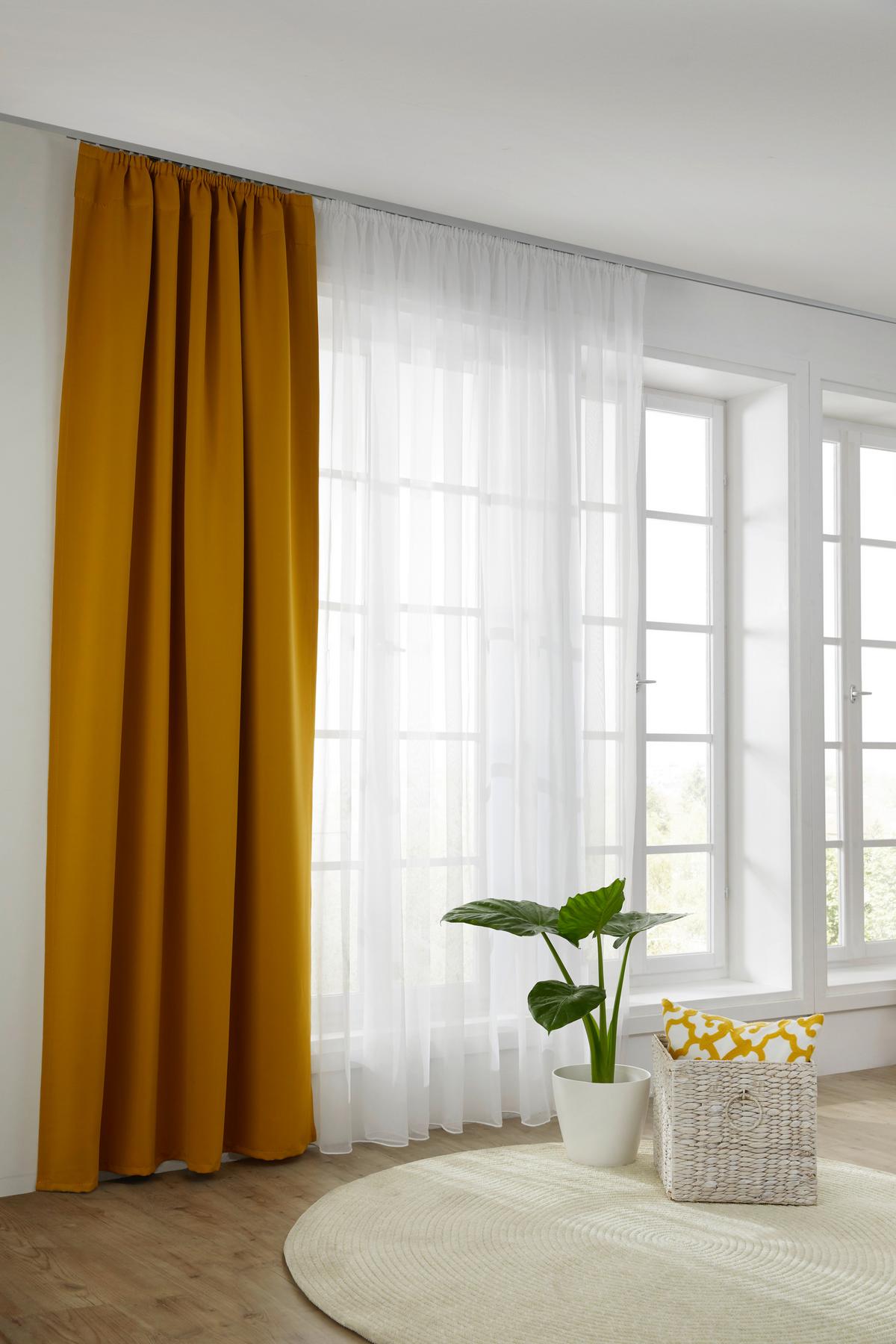 Zatemňovací závěs Riccardo, 140/245cm, žlutá - žlutá, Moderní, textil (140/245cm) - Premium Living
