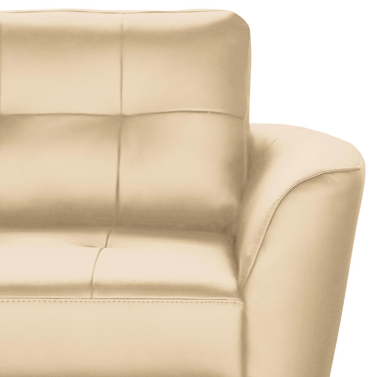 Ecksofa Nordic Beige S: 190x236 cm - Beige/Buchefarben, Design, Leder/Textil (190/236cm) - Livetastic
