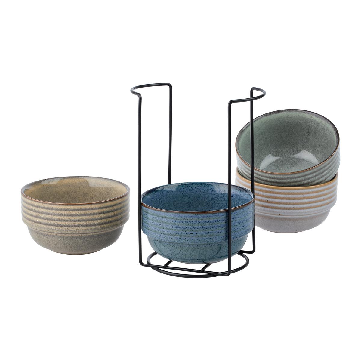 Sada misiek MOODY - bílá/světle modrá, Konvenční, keramika (14/8cm) - Mömax