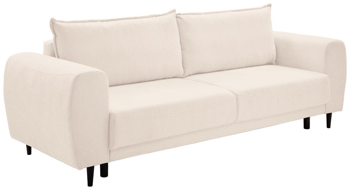 3-sitzer-sofa Mit Schlaffunktion Siena B: 245 Cm - Creme/Schwarz, KONVENTIONELL, Textil (245/85/92cm) - Livetastic