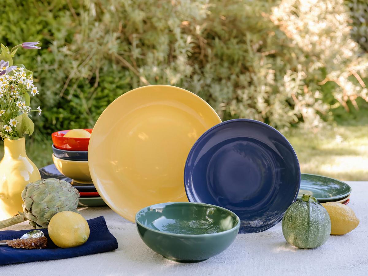 Tafelservice 12 -Teilig. Steinzeug, Multicolor - Multicolor, Basics, Keramik - Creatable
