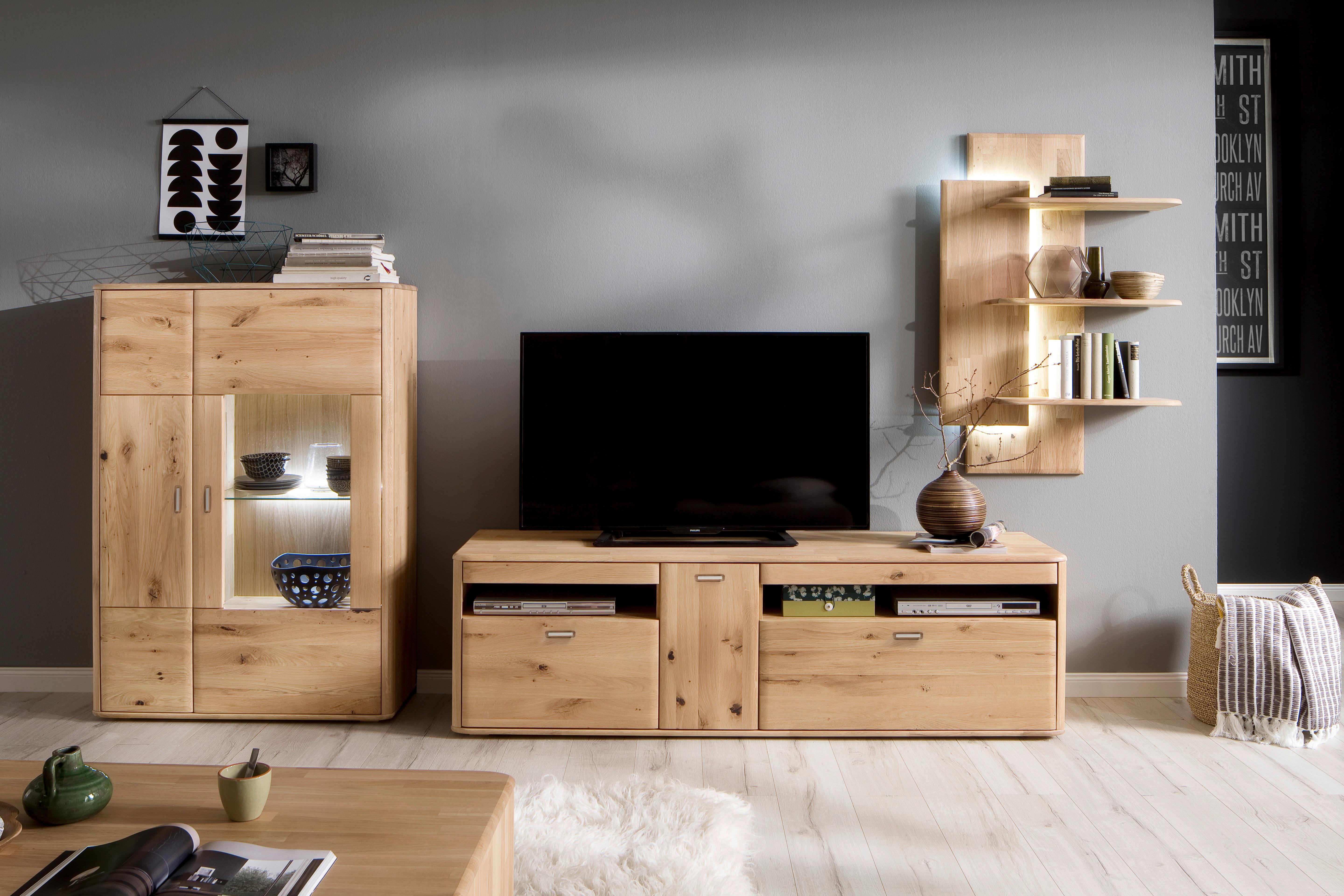 TV-Element Ravello B: 186 cm Eiche Dekor - Eichefarben, Design, Holz (186/58/50cm) - Livetastic