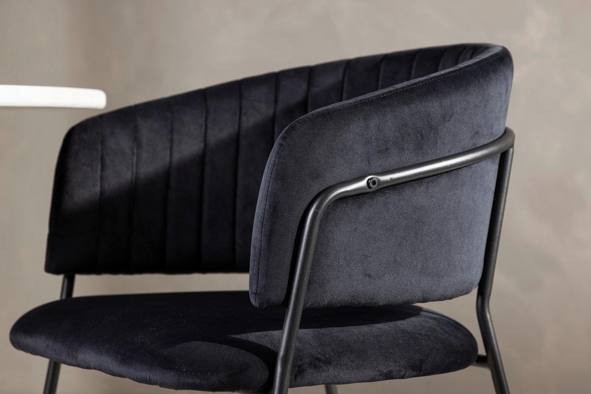 Stuhl-set Selma Schwarz B: 54 Cm - Schwarz, Design, Textil/Metall (54/82/58cm) - Livetastic