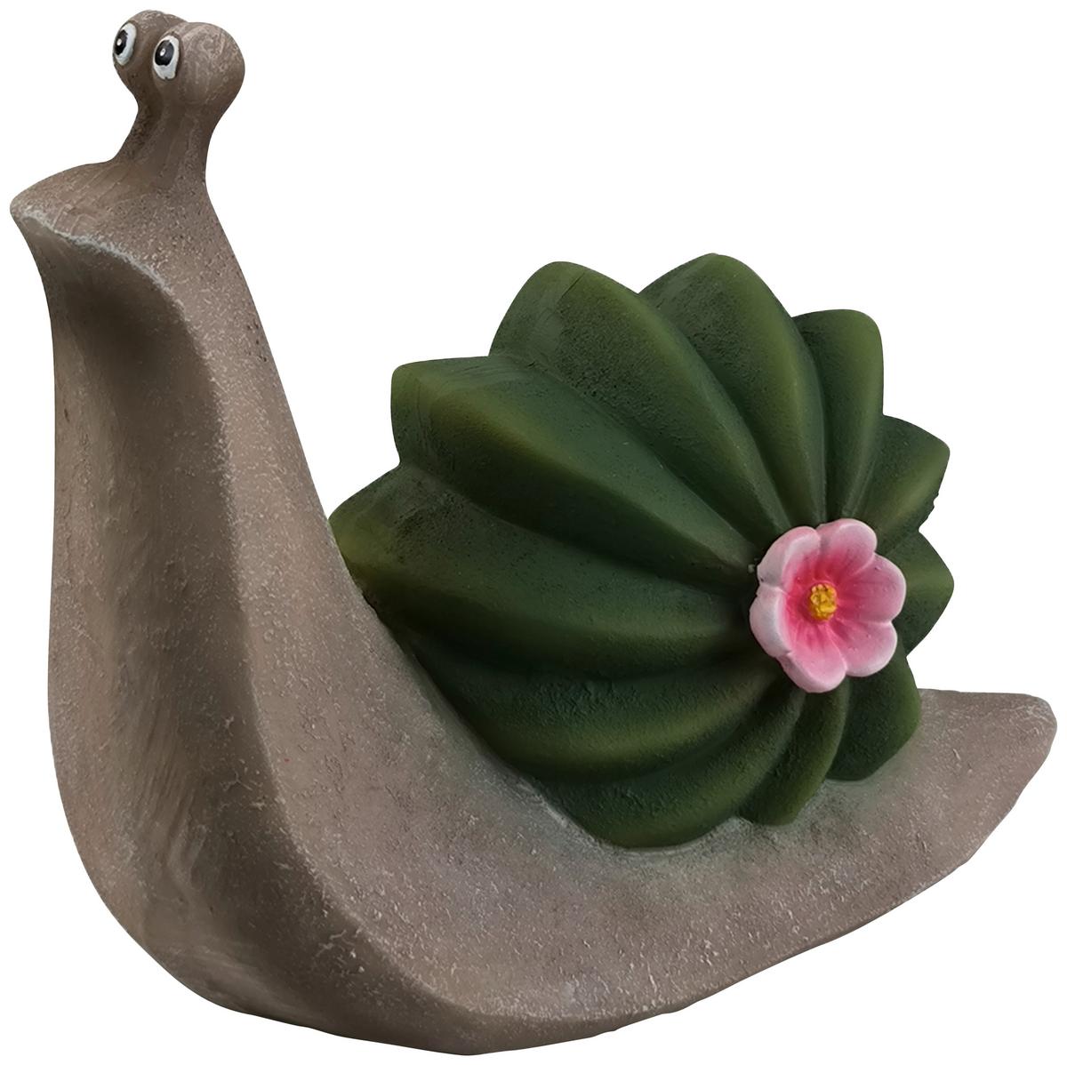 Dekoschnecke Garry - Pink/Braun, KONVENTIONELL, Kunststoff (14,7/7,9/11,8cm) - Luca Bessoni