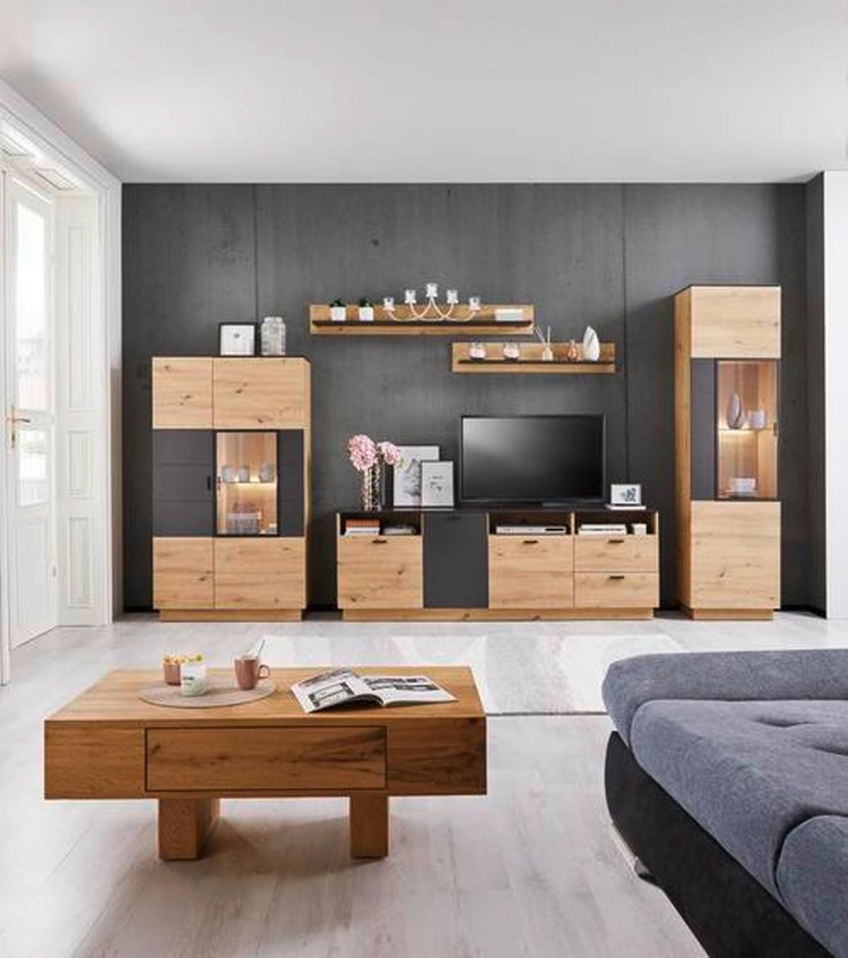 Wandboard Tonale B: 147 Cm Artisan Eiche/grau - Eichefarben/Grau, MODERN, Holzwerkstoff (147/19/21,6cm)