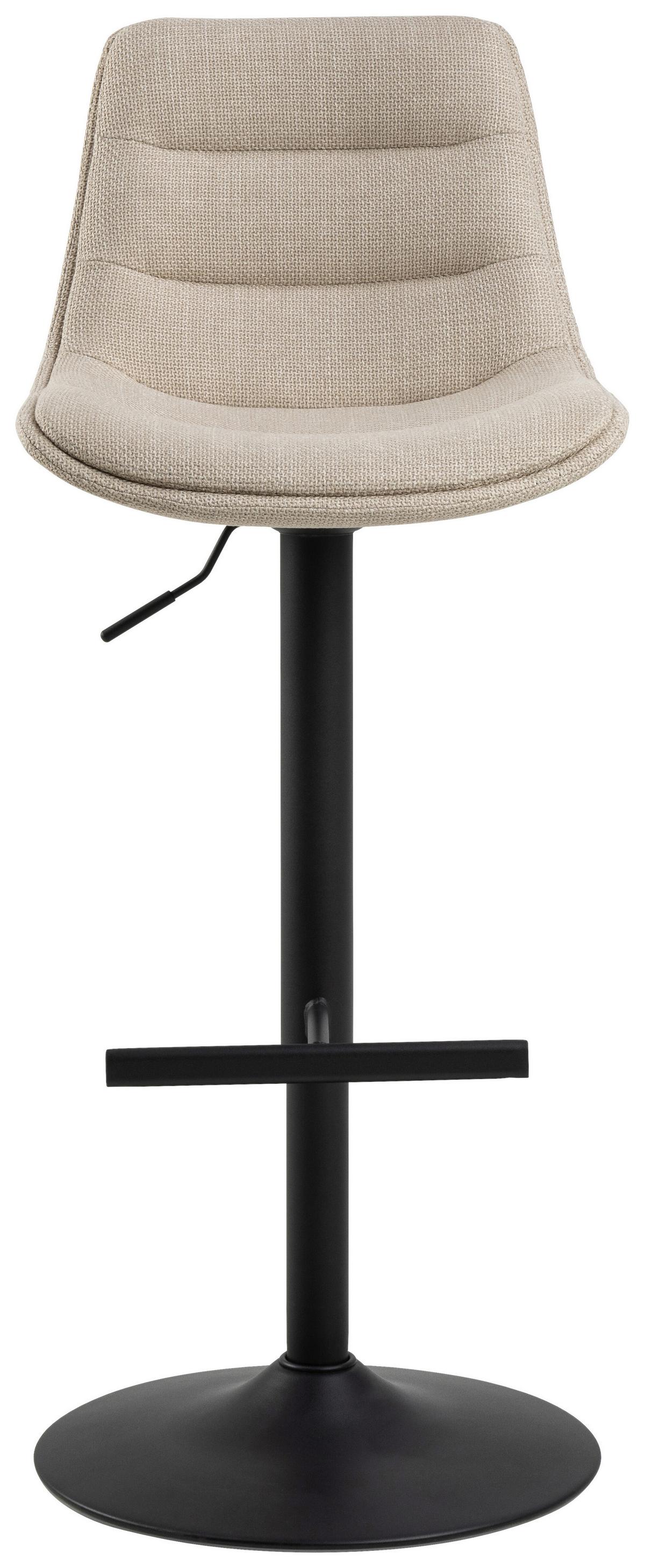 Barhocker Adisa - Beige/Schwarz, Design, Textil/Metall (47/95/52,5cm) - MID.YOU