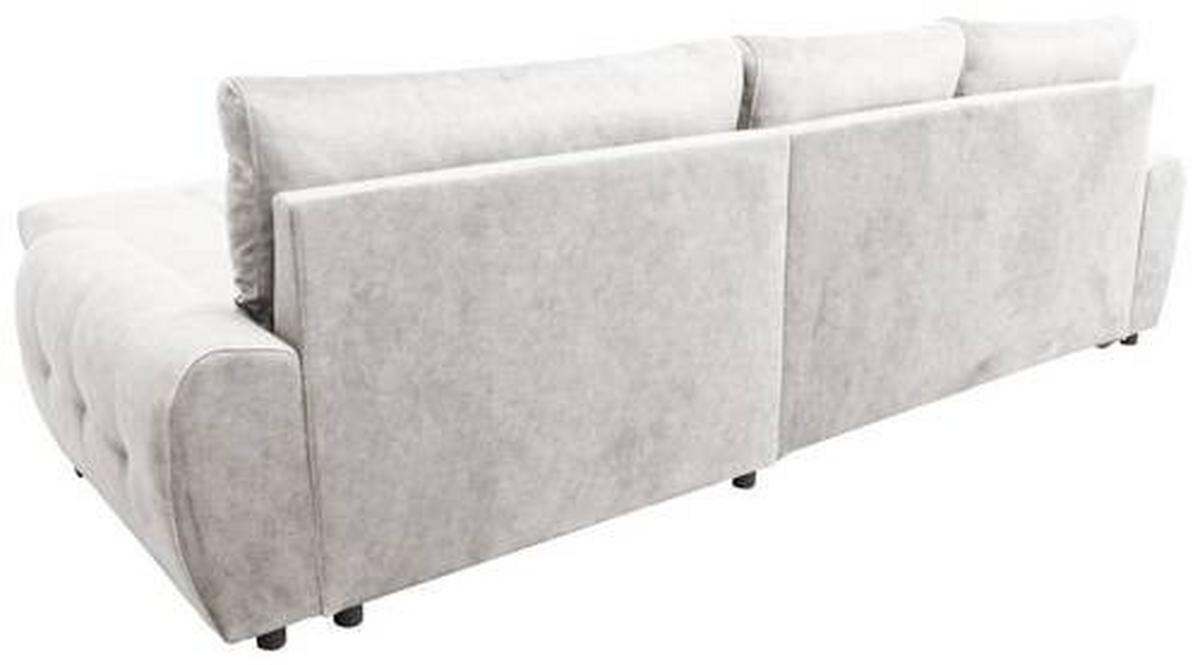 Rohová sedačka SOLAR, oboustranná, béžový samet - barvy chromu/béžová, Moderní, textil (277/175cm)