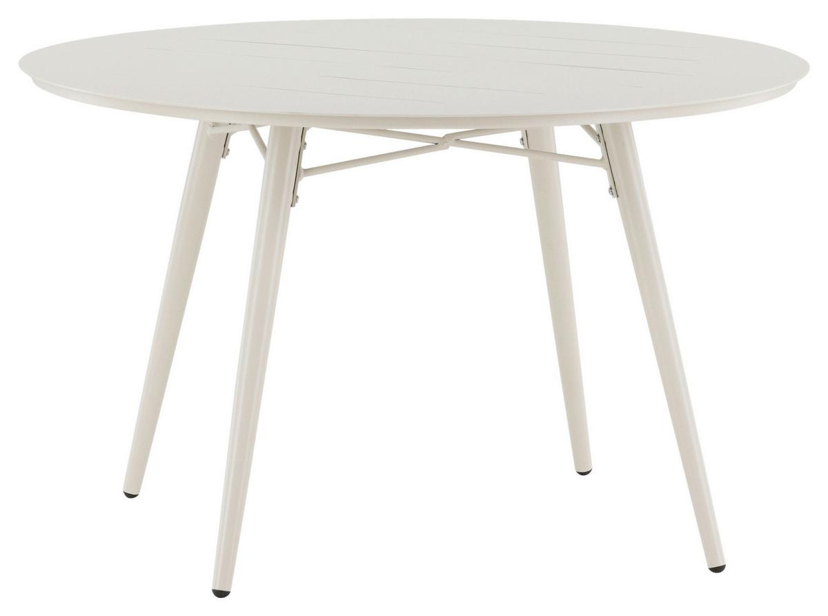 Gartentisch Lina Metall L 120 cm - Beige, KONVENTIONELL, Metall (120/120/75cm) - Gardenson