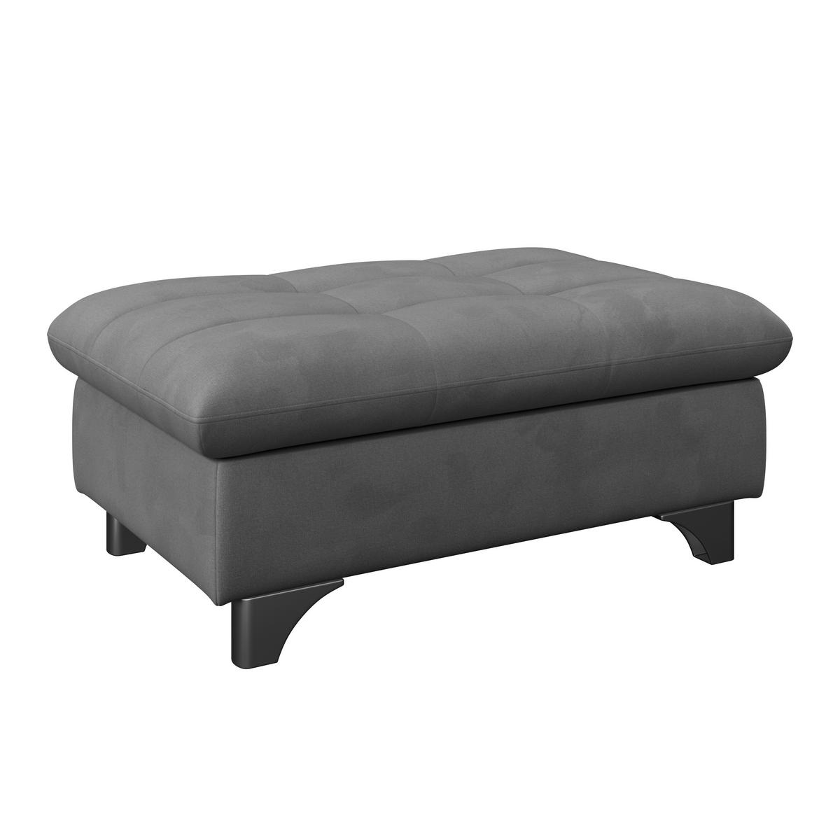 Hocker Gemini Dunkelgrau, B: 108cm - Chromfarben/Dunkelgrau, KONVENTIONELL, Textil (108/46/108cm)