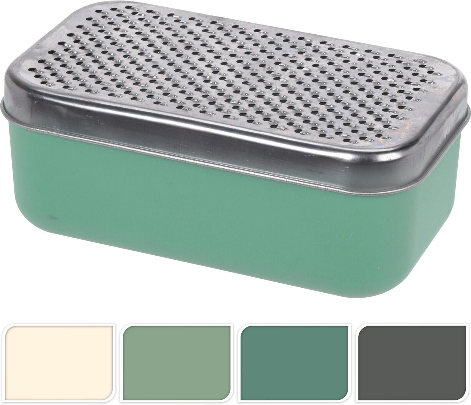 Strúhadlo GRATER WITH CONTAINER - sivá/zelená (18/11/7.5cm)