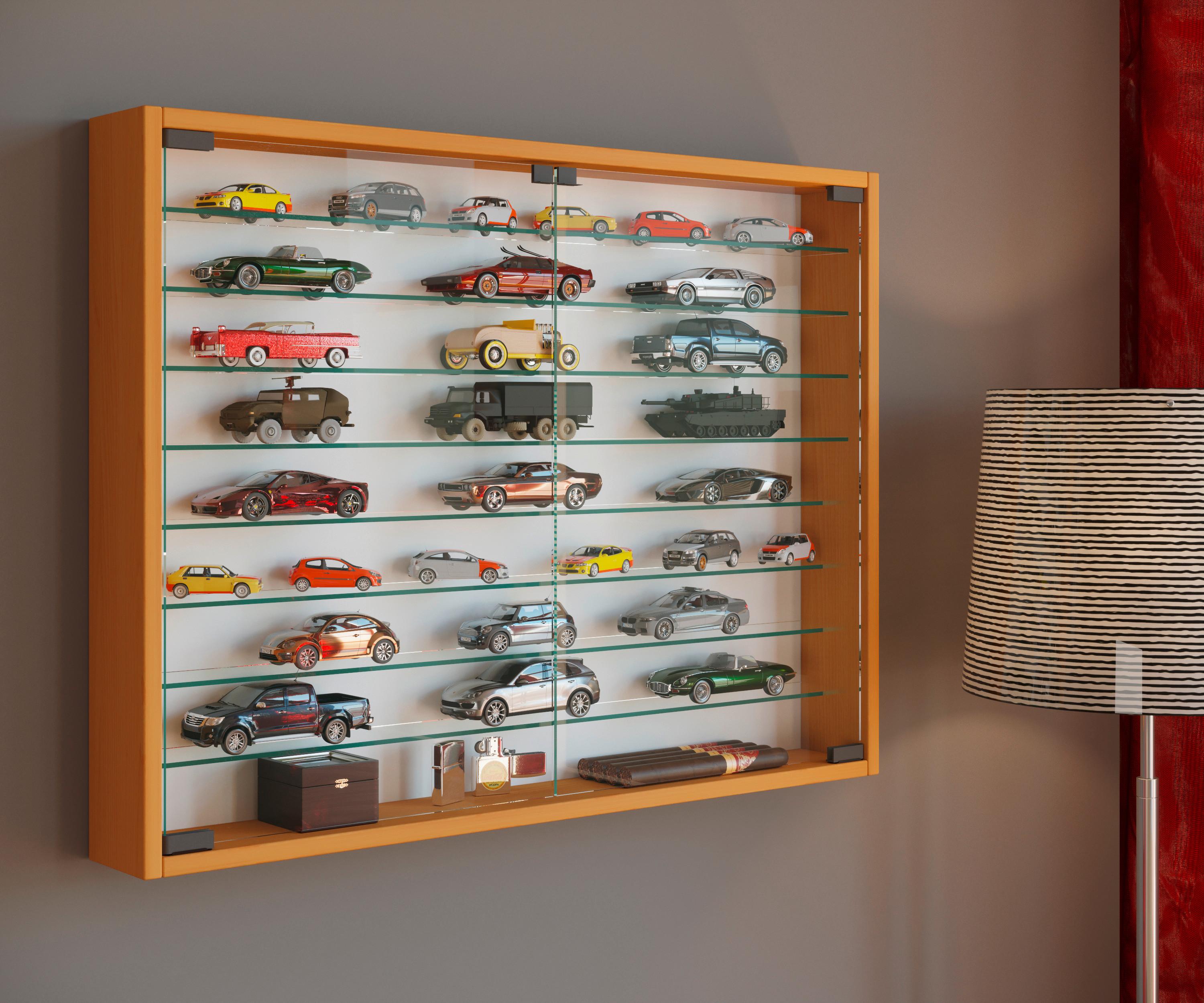 Hängevitrine Mandosa Xxl B: 80 Cm Buchefarben - Buchefarben, MODERN, Glas/Holzwerkstoff (80/60/10cm) - MID.YOU