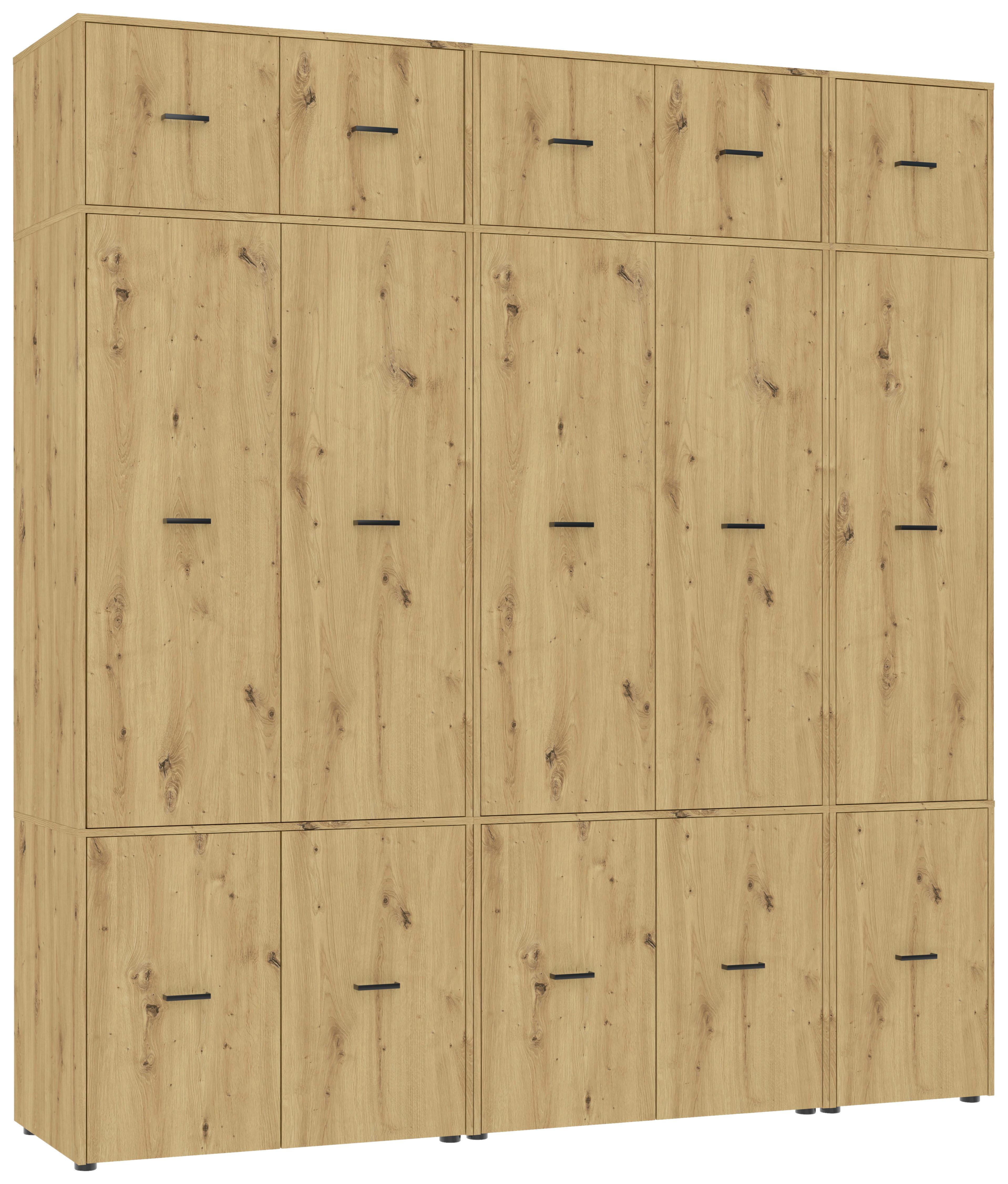 Kleiderschrank Kivo Eiche Artisan Dekor, B: 225 cm - Eiche Artisan, Basics, Holzwerkstoff (225/239,40/52,1cm)