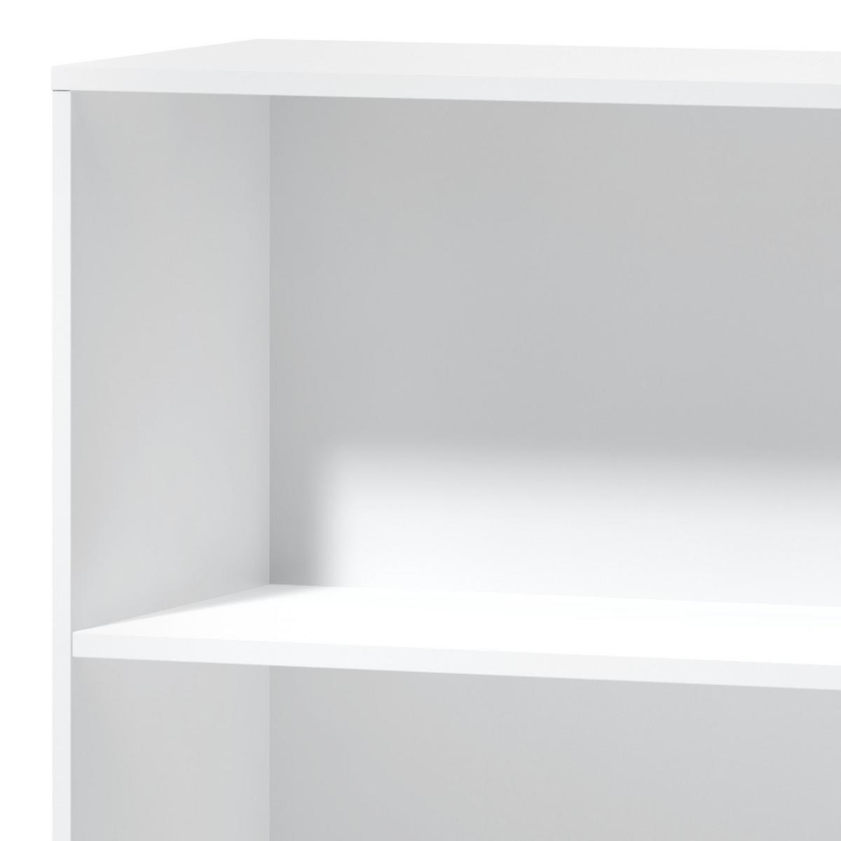 Regál se 3 příhradkami - bílý - bílá/černá, Basics, kompozitní dřevo/plast (80/116/38cm) - P & B