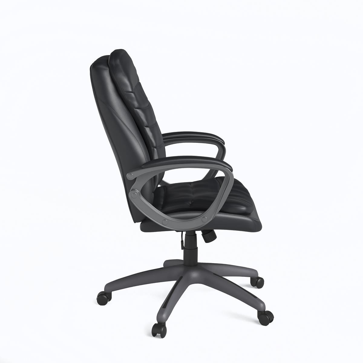 Drehstuhl Mayfield Schwarz B: 63 cm - Schwarz, Design, Leder/Holz (63/116/76cm) - MID.YOU