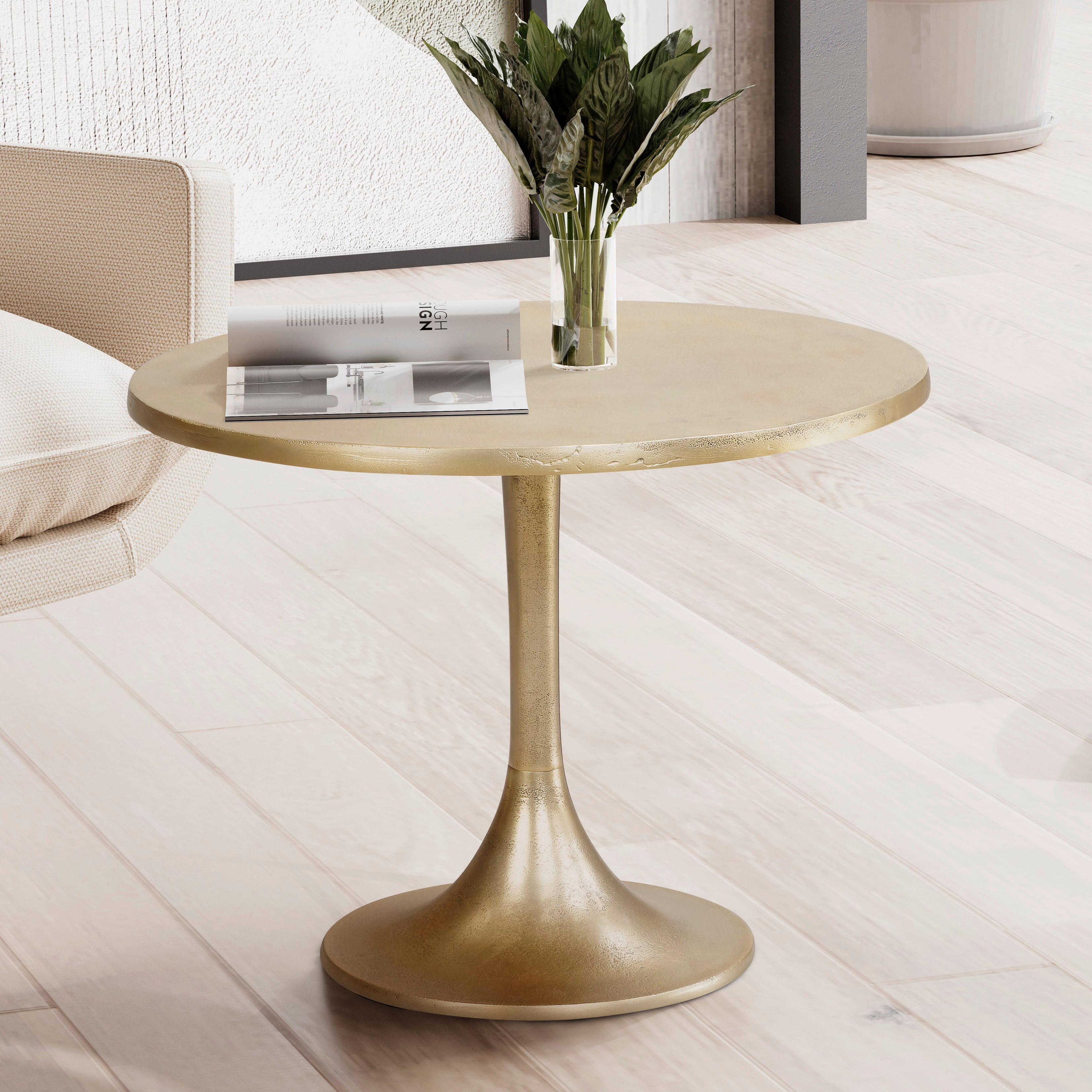 Couchtisch Goldfarben L: 60 cm - Goldfarben, Design, Metall (60/60/46,5cm) - MID.YOU