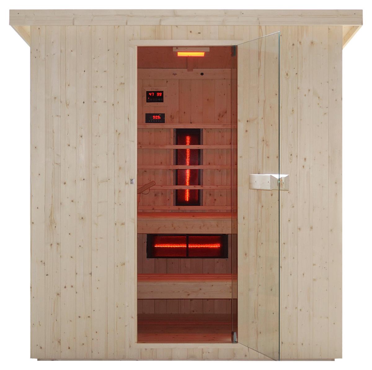 Infrarotkabine Lahti Holzfarben B: 181,5 cm - Fichtefarben, KONVENTIONELL, Holz (198/181,5/202,2cm) - Sanotechnik