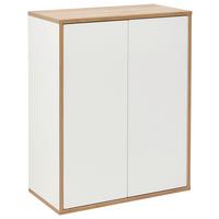 Unterschrank Finn B: 60 cm Weiß/Eiche Dekor - Eichefarben/Weiß, MODERN, Glas/Holzwerkstoff (60/75/30,5cm) - MID.YOU