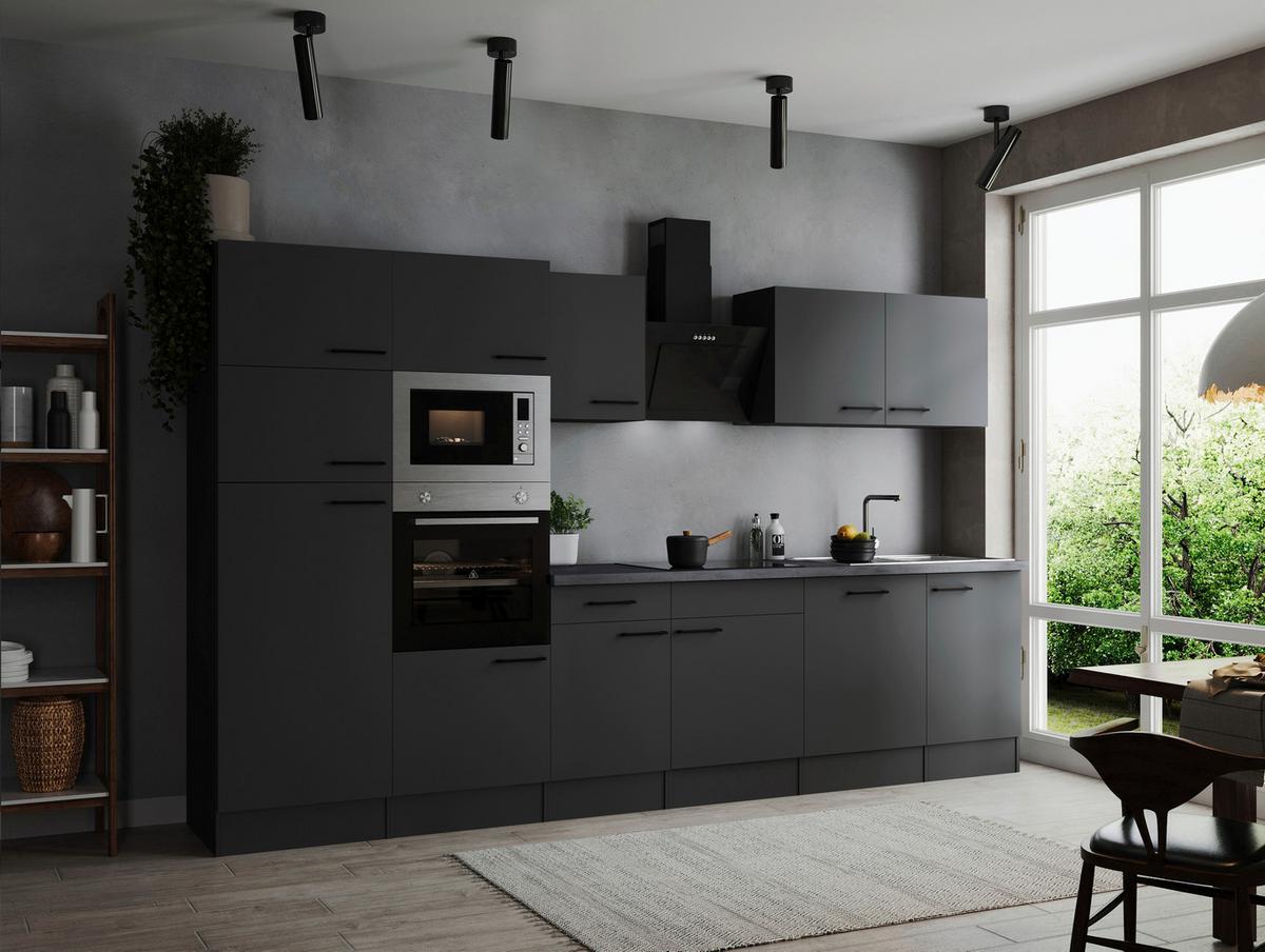 Küchenblock Oliver Dunkelgrau B: 340 cm - Dunkelgrau/Grau, Design, Holzwerkstoff (340cm) - Respekta